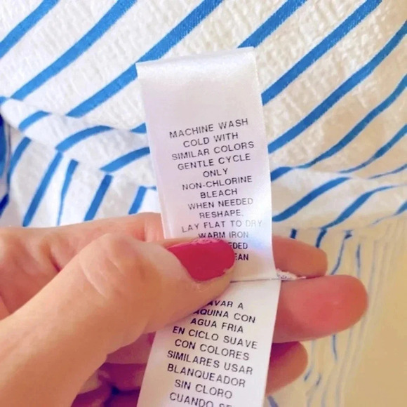 London Times Women's Tie Front Striped Halter Dress Size 8 - Picture 8 of 10